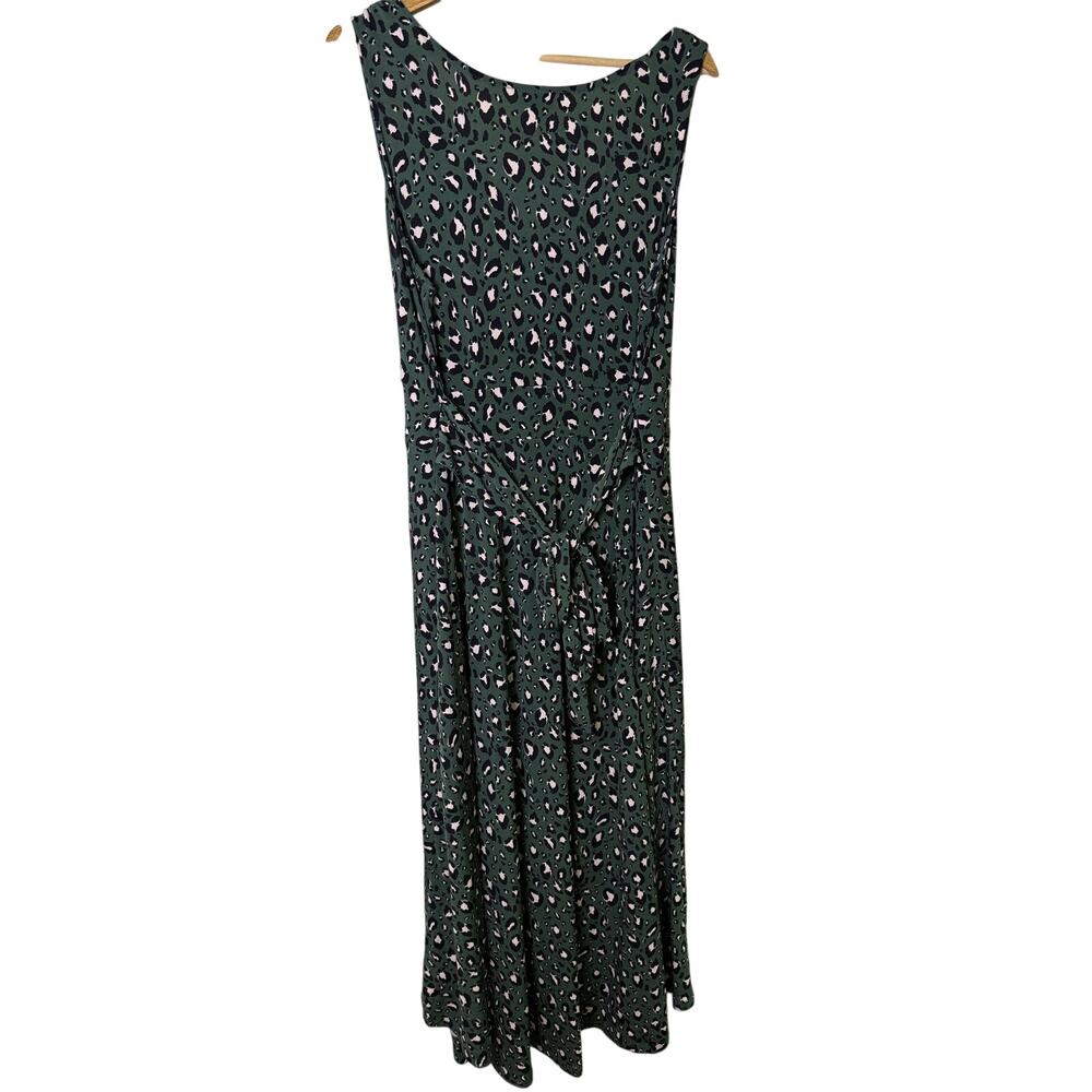 Torrid Green Leopard Print High Low Sleeveless Midi Dress Women’s 2X Belted - Picture 4 of 6